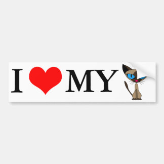 I Love My Siamese Cat Bumper Sticker