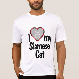 I Love My Siamese Cat - Red Heart Photo Frame T-Shirt