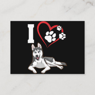 I love my siberian husky dog   Home Decor Gift Business Card