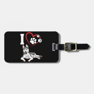 I love my siberian husky dog Home Decor Gift Luggage Tag