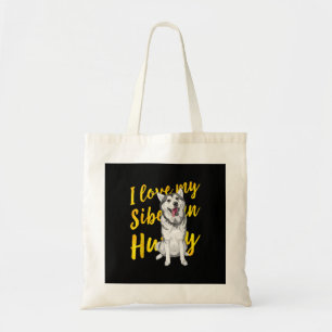 I Love My Siberian Husky Snow Dog Lover Gift Tote Bag