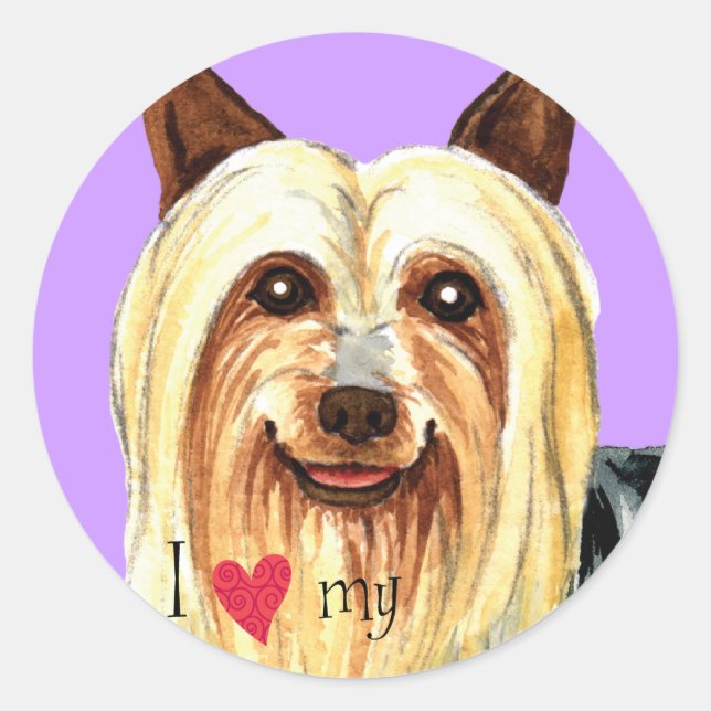 I Love my Silky Terrier Classic Round Sticker (Front)