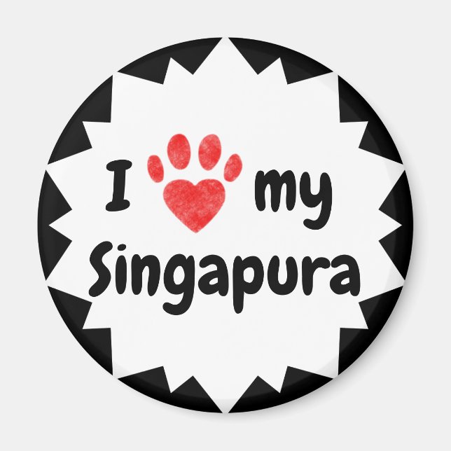 I Love My Singapura Cat Magnet (Front)