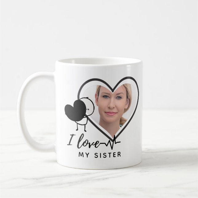 I Love My SISTER - Best Friend Personalised Gift Coffee Mug (Left)