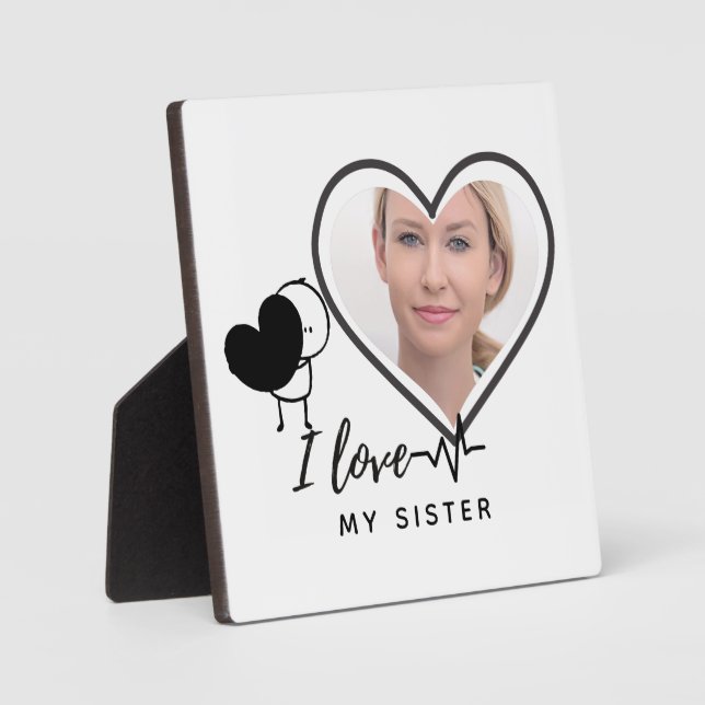 I Love My SISTER - Best Friend Personalised Gift Plaque (Front)