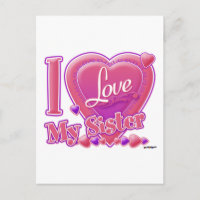 I Love My Sister pink/purple - heart