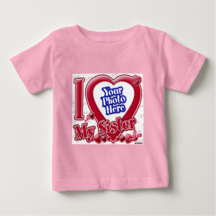 I Love My Sister red heart - photo Baby T-Shirt