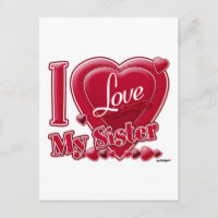 I Love My Sister red - heart