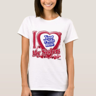 I Love My Sisters red heart - photo T-Shirt