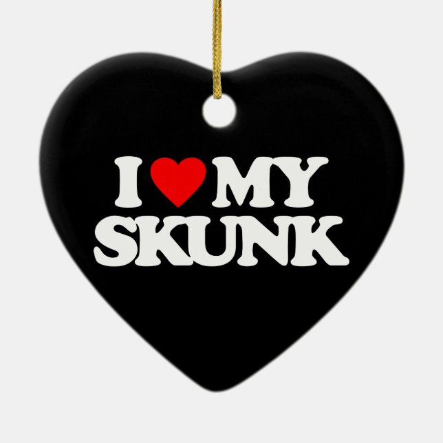 I LOVE MY SKUNK CERAMIC TREE DECORATION (Back)