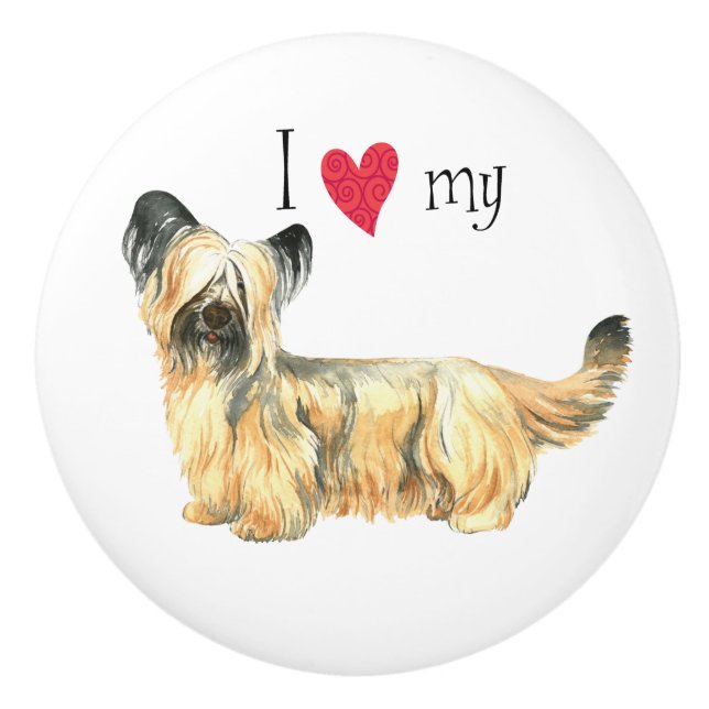 I Love my Skye Terrier Ceramic Knob (Front)