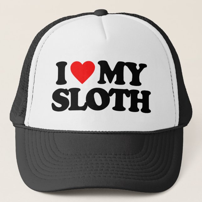 I LOVE MY SLOTH TRUCKER HAT (Front)
