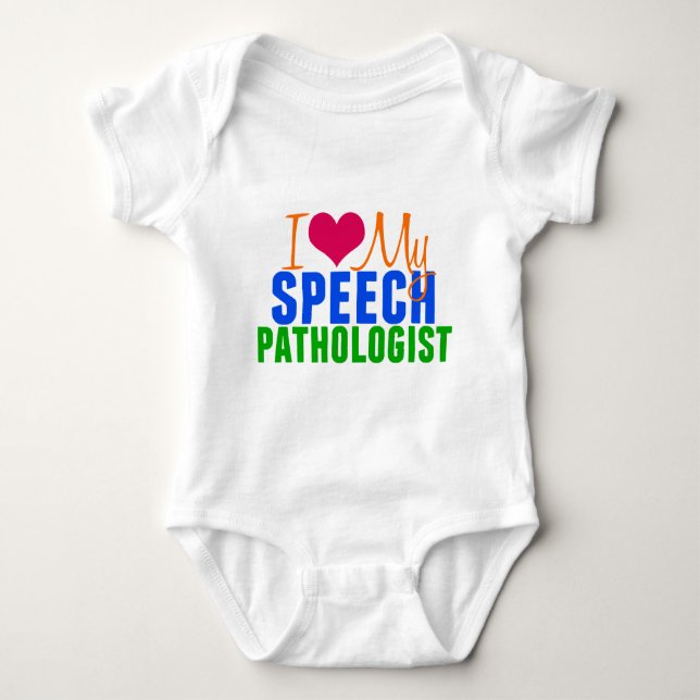 I Love My SLP Baby Bodysuit (Front)