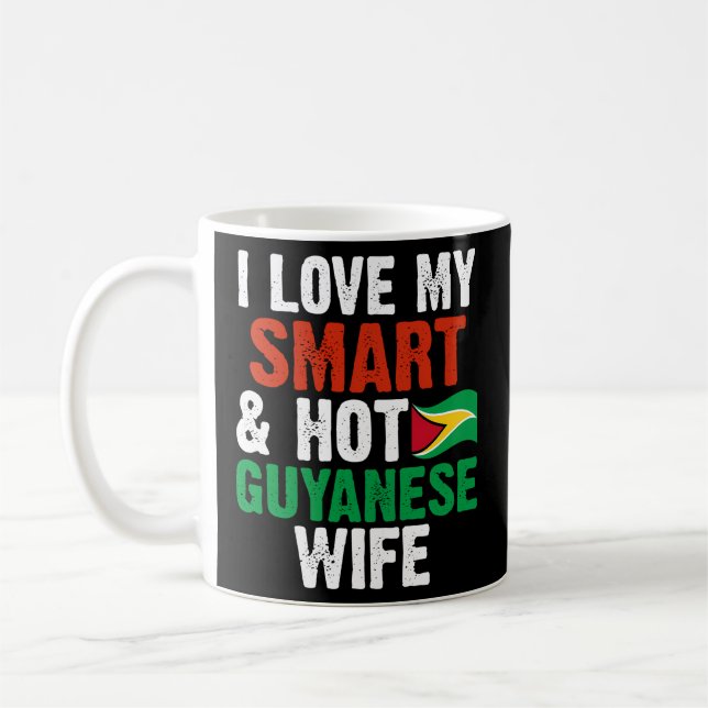 I Love My Smart Hot Guyanese Husband Guyana Coffee Mug (Left)