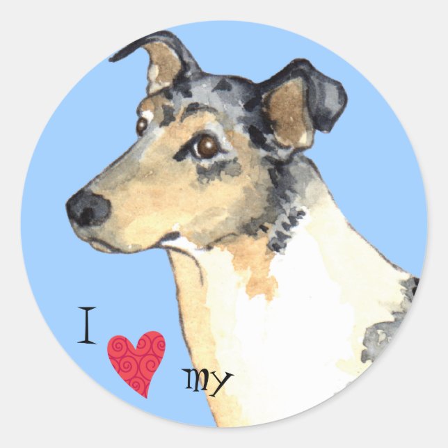 I Love my Smooth Collie Classic Round Sticker (Front)
