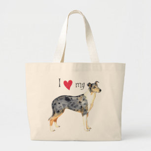 I Love my Smooth Collie Large Tote Bag