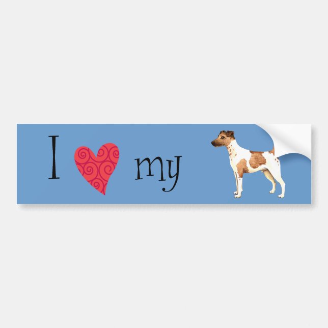 I Love my Smooth Fox Terrier Bumper Sticker (Front)