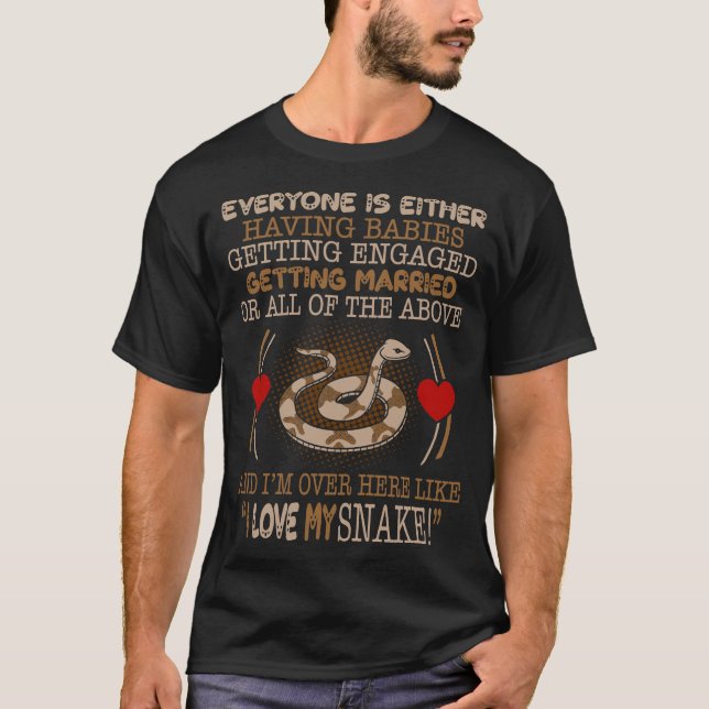 I Love My Snake Pet Lovers Gift T-Shirt (Front)