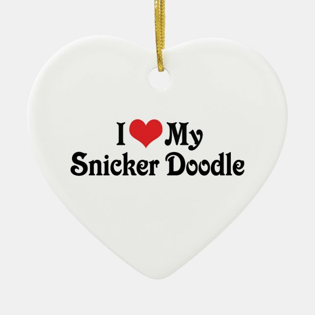 I Love My Snicker Doodle Ceramic Tree Decoration (Front)