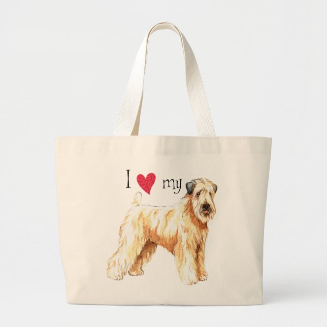 I Love my Soft Coated Wheaten Terrier Large Tote Bag (Front)