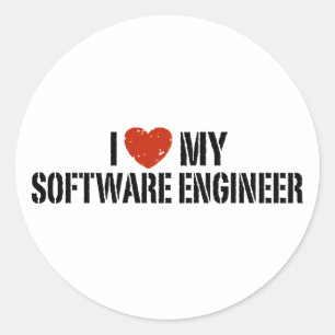 I Love My software Engineer Classic Round Sticker