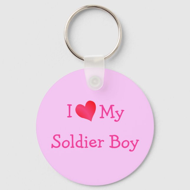 I Love My Soldier Boy Key Ring (Front)