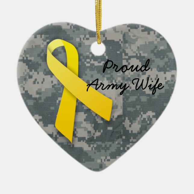 I Love my soldier Ceramic Tree Decoration (Front)