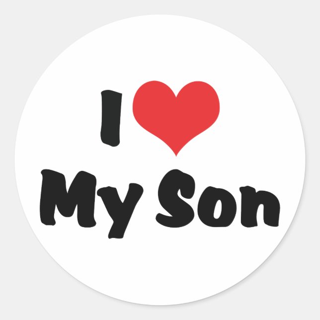 I Love My Son Classic Round Sticker (Front)