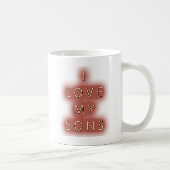 I Love My Sons (White) Coffee Mug (Right)