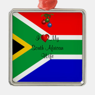 I Love My South African Wife Metal Tree Decoration