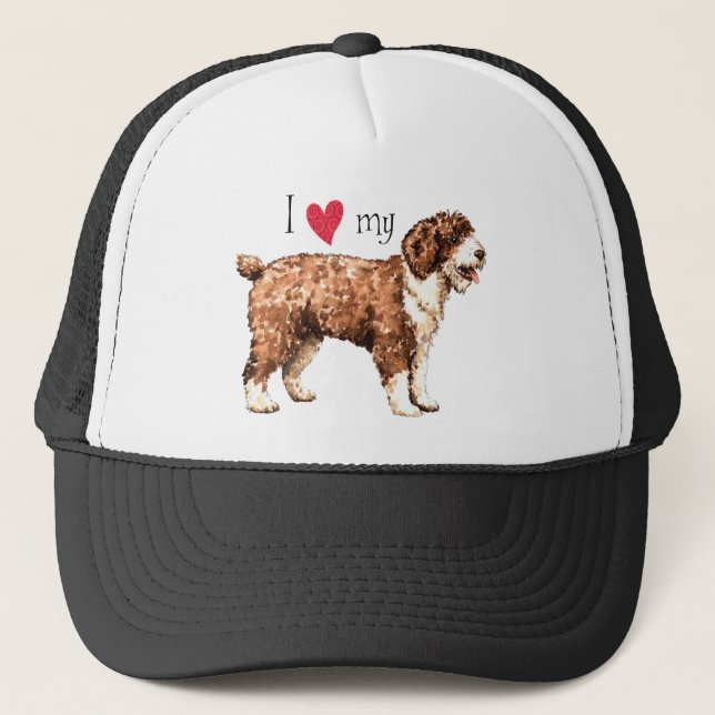 I Love my Spanish Water Dog Trucker Hat (Front)