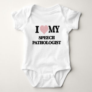 I love my Speech Pathologist (Heart Made from Word Baby Bodysuit