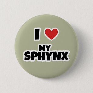 I love my Sphynx cat 6 Cm Round Badge