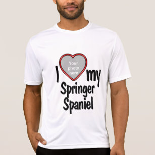 I Love My Springer Spaniel Dog Owner Heart Photo T-Shirt