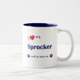 I Love My Sprocker (Male Dog) Two-Tone Coffee Mug