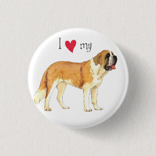 I Love my St. Bernard 3 Cm Round Badge