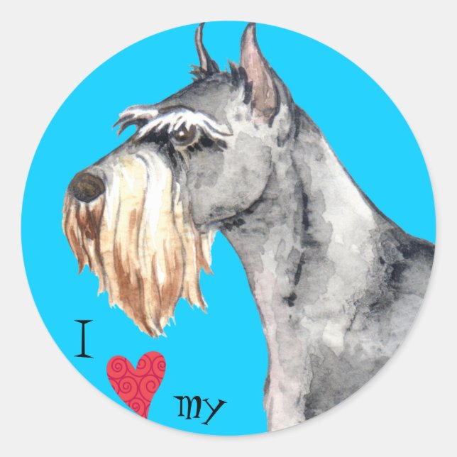 I Love my Standard Schnauzer Classic Round Sticker (Front)