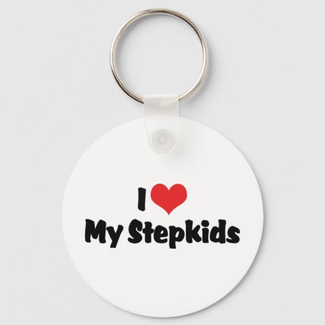 I Love My Stepkids Keychain (Front)