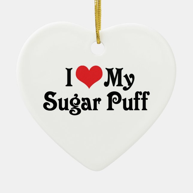 I Love My Sugar Puff Ceramic Tree Decoration (Front)