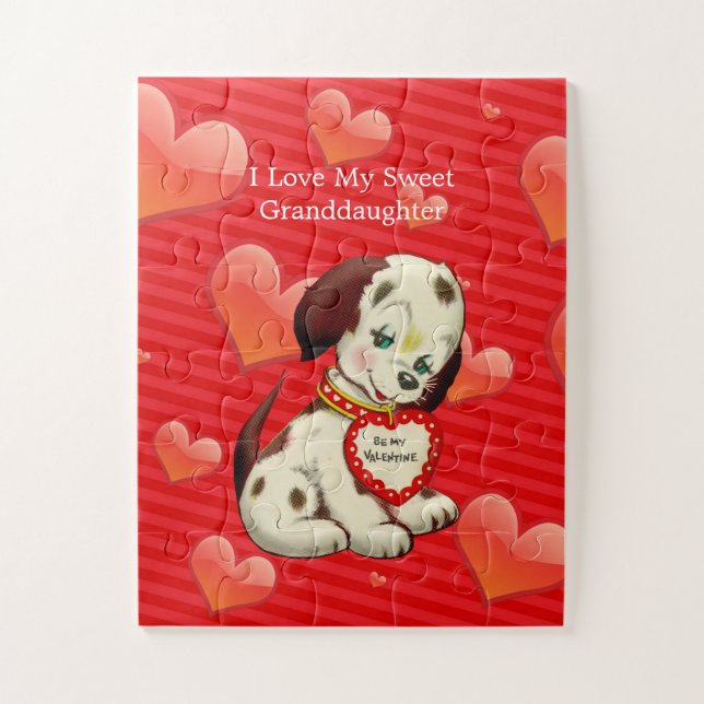 I love my sweet Granddaughter...Valentine wishes Jigsaw Puzzle (Vertical)