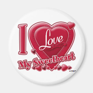 I Love My Sweetheart red - heart Magnet