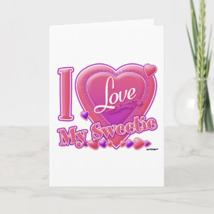 I Love My Sweetie pink/purple - heart Card