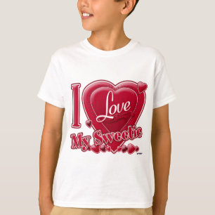 I Love My Sweetie red - heart T-Shirt