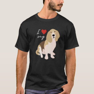 I Love My Tan Black & White Basset Hound Dog T-Shirt