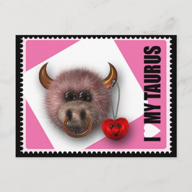 I Love My Taurus Postcard (Front)