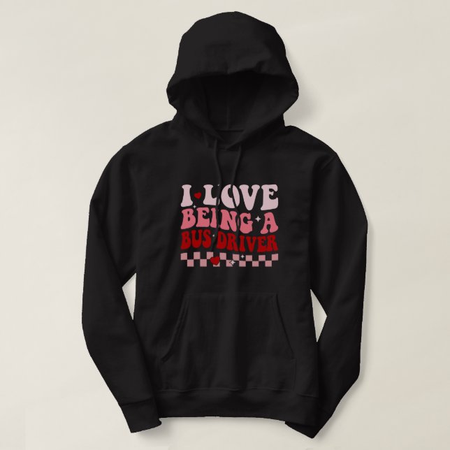I LOVE MY TAXI DRIVER Taxi Driver Gift Hoodie (Design Front)
