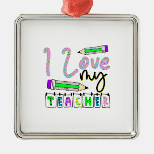 I Love My Teacher Metal Tree Decoration