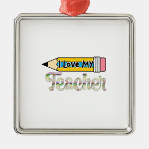 I Love My Teacher Metal Tree Decoration