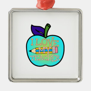 I Love My Teacher Metal Tree Decoration