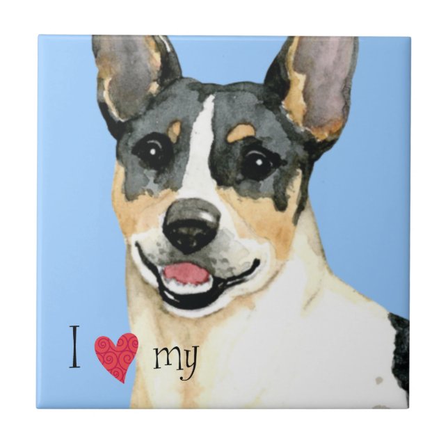 I Love my Teddy Roosevelt Terrier Tile (Front)